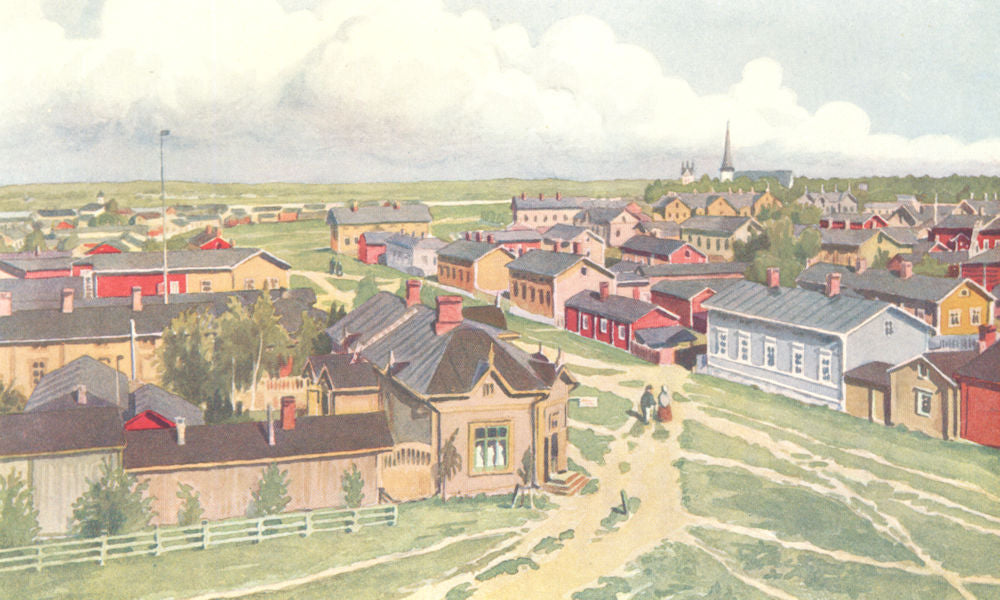 FINLAND. Tornio 1908 old antique vintage print picture